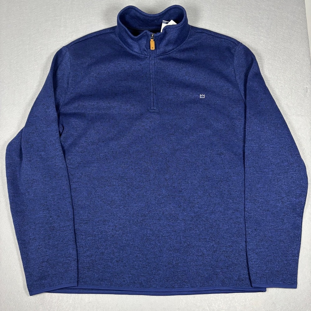 New Crown & Ivy Mens 1/4 Zip Long Sleeve Pullover Blue Sweater Size Medium Golf‎